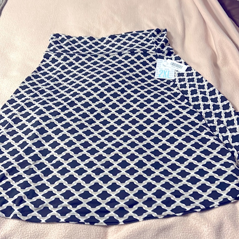 Azure 2xl skirt blue gold and white